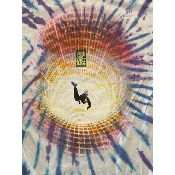 Cactus Jack by Travis Scott Flame Tee 'Tie Dye'–Astroworld Fest Astrofest 2021 - Picture 6 of 7